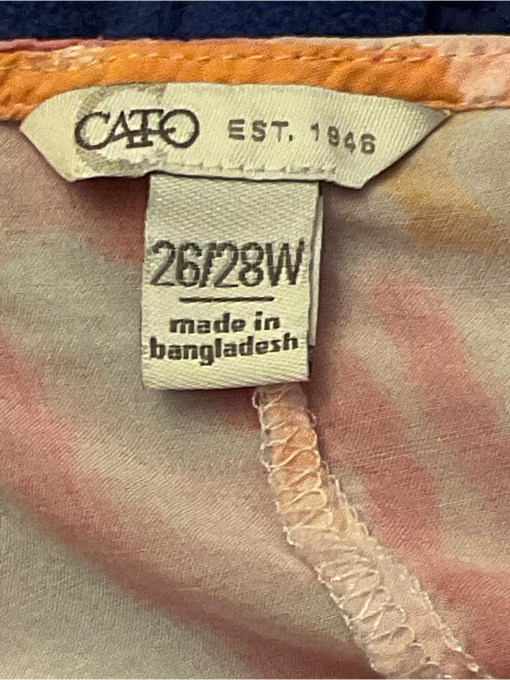 Cato Flowy V-Neck Tie-Dye Tunic in Pink & Orange 26/28W Sharkbite Hem - Picture 6 of 6